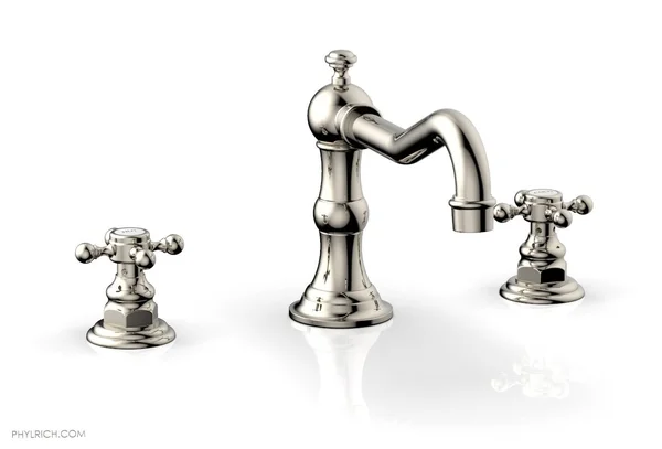 Phylrich 161-40-014 Henri 8 5/8x22 Two Cross Handle Widespread/Deck Mounted Roman Tub Faucet in Polished Nickel