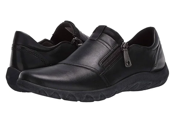 Rockport Women's Cobb Hill Amalie Zipper Slip-On, Size: 9.5, Black Leather