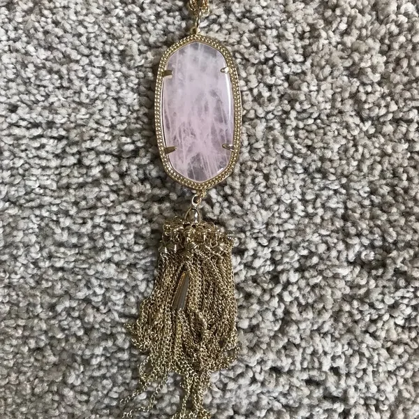 Kendra Scott Gold Rose Quartz Rayne Necklace