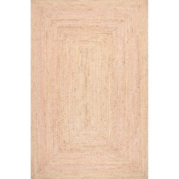 nuLOOM Hand Braided Otelia Denim and Jute Area Rug, 8& x 10&, Beige