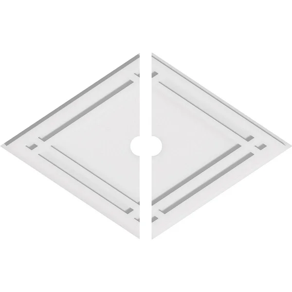 28 inchw x 18 5/8 inchh x 2 inchid x 9 3/4 inchc x 1 inchp Diamond Architectural Grade PVC Contemporary Ceiling Medallion, Two P