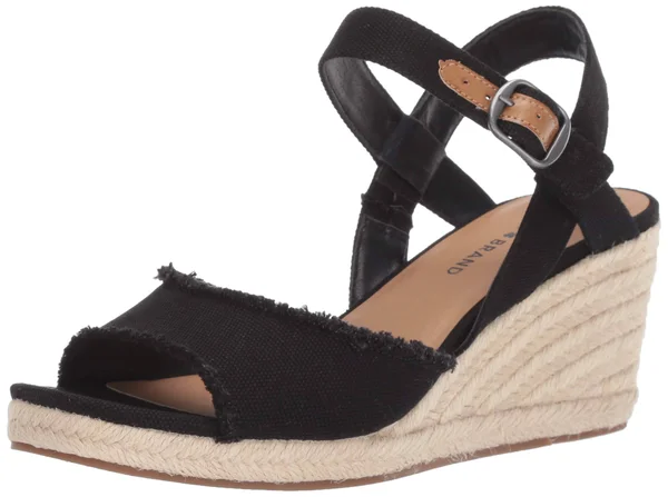 Women's Lucky Brand Mindra Espadrille Wedge, Size: 7.5, Black
