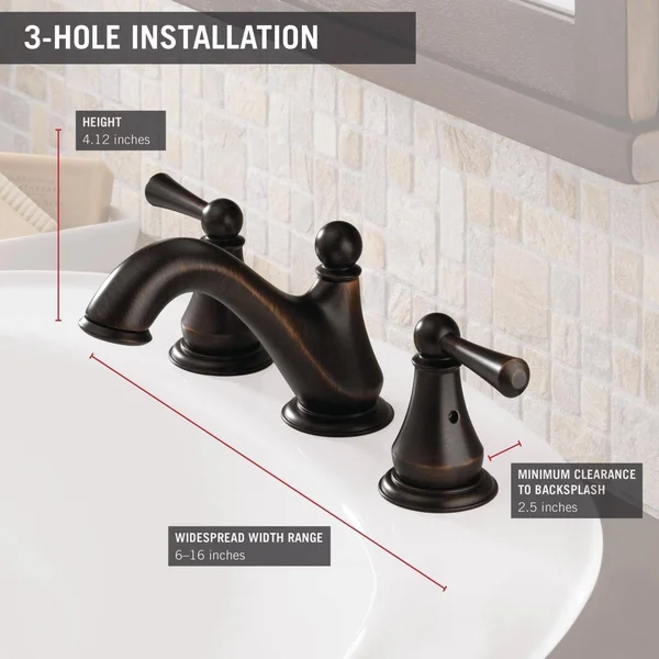 Delta Faucet Haywood 2-Handle Widespread Bathroom Faucet with Drain ASSEMBLY, Venetian Bronze 35999LF-RB