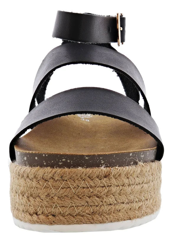 Patrizia Larissa Women's Espadrille Platform Sandals - Size: 37, Black