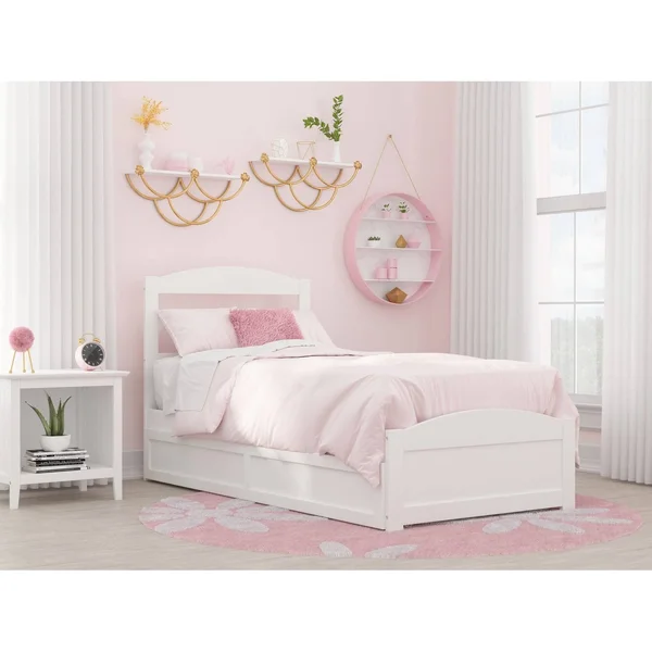 Atlantic Furniture Warren Walnut Twin Bed with Footboard and Twin Trundle - Brown