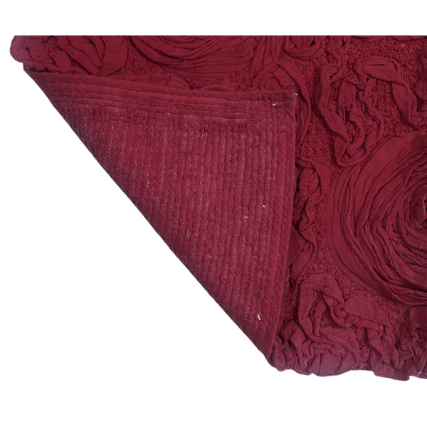Bell Flower 3 Piece Bath Rug Collection by Home Weavers Inc in Red