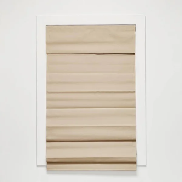 Allen + Roth 26-in x 72-in Desert Tan Blackout Cordless Roman Shade Cotton in Brown, RBOKK260720