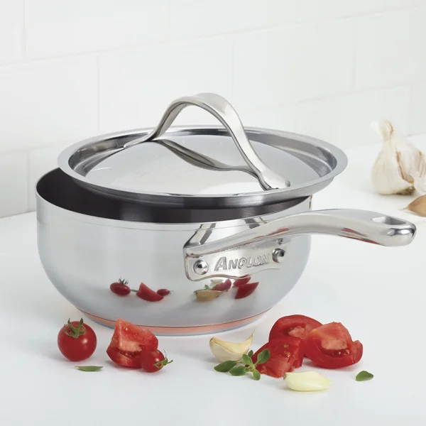 Anolon Nouvelle Copper & Stainless Steel 2.5-Quart Covered Saucier