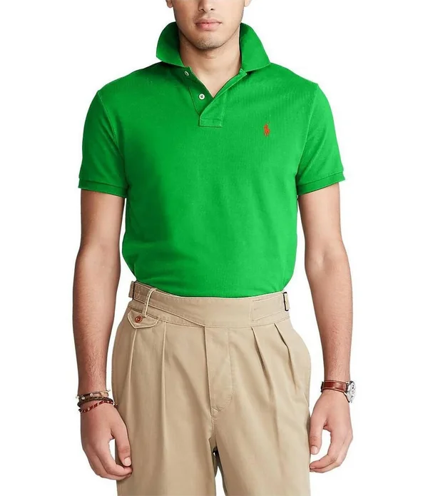 Polo Ralph Lauren Men's Custom Slim Fit Mesh Polo - Green - XL