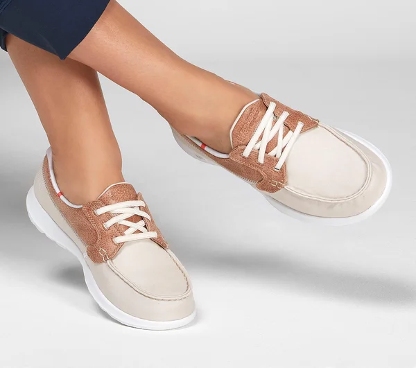 Skechers Women's GOwalk Lite Playa Vista Boat Shoe - Natural
