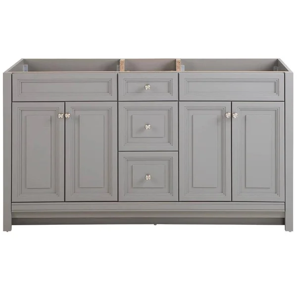 Home Decorators Collection Brinkhill 60 in. W x 34 in. H x 22 in. D Bath Vanity Cabinet Only in Sterling Gray