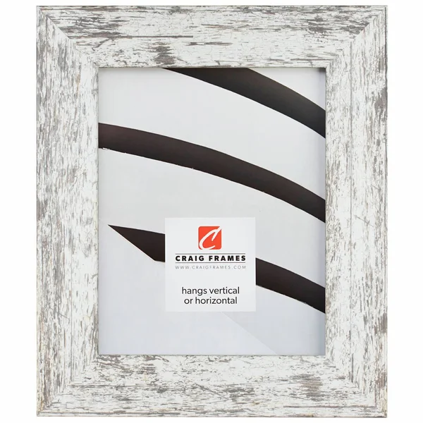 Craig Frames American Barn - Faux Barnwood Picture Frame, White, 18 x 36 inch