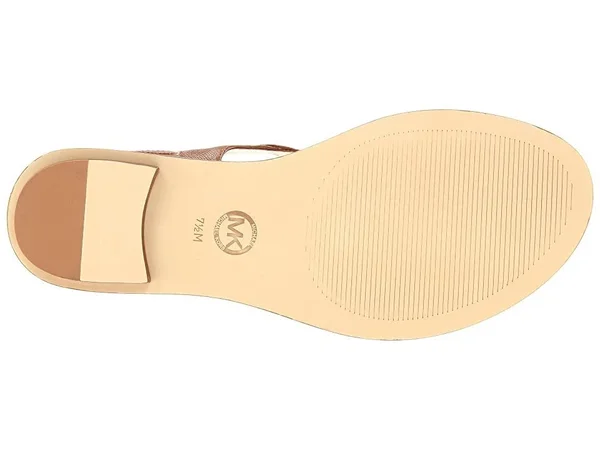 Michael Michael Kors MK Plate Flat Thong Sandals - Luggage
