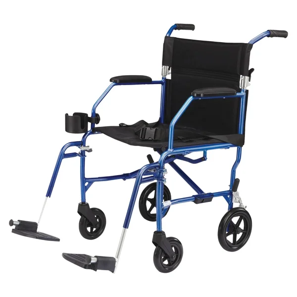 Medline - Ultralight Transport Wheelchair - Blue