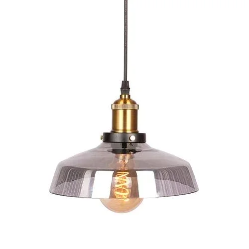 Pendant Light Wide Dome Glass Shade for Over The Counter - Charcoal