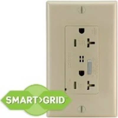 Leviton T7380-I Decora Surge Duplex Receptacle Tamper-Resistant Commercial Grade 5-20R 20A 125V - Ivory