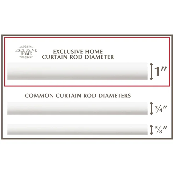 Exclusive Home Curtains Napoleon 1 inch Window Curtain Rod and Finial Set - Adjustable 66 inch-120 inch, Matte White