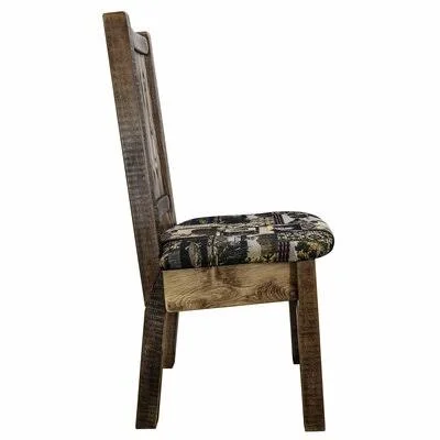 Caitlyn Slat Back Side Chair Loon Peak Upholstery Color: Medium Brown