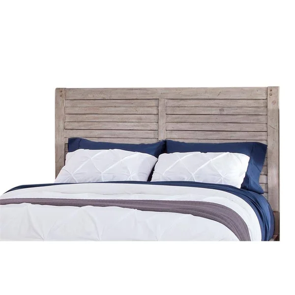American Woodcrafters Aurora Whitewashed King Panel Headboard