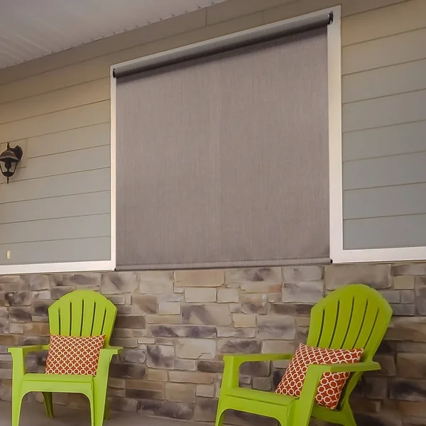 Keystone Fabrics UP77.68.55 72 x 96 in. Regal Cordless Outdoor Sun Shade with Hand Crank - Hazelnut