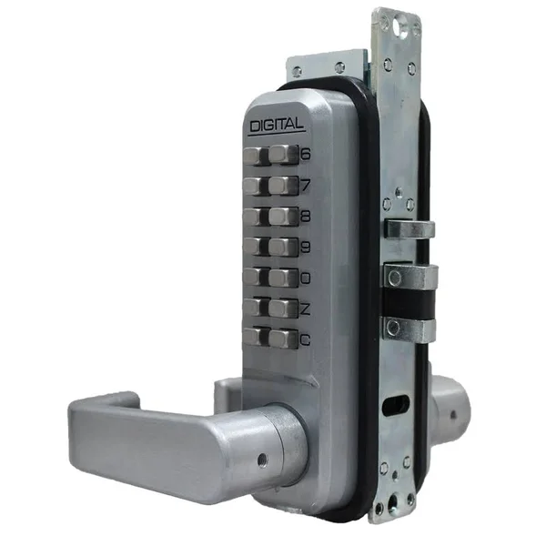 Lockey 2985-MG-DC Mechanical Keyless Narrow Stile Lever Handle Lock with Passage Function and Double Sided Combination - Marine