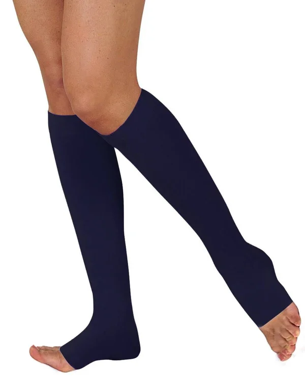 Juzo Soft 30-40 mmHg Open Toe Knee High - III, Regular, Navy