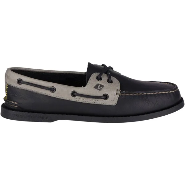 Sperry Mens A/O 2-Eye Daytona Boat Shoe - Black/Grey - 10