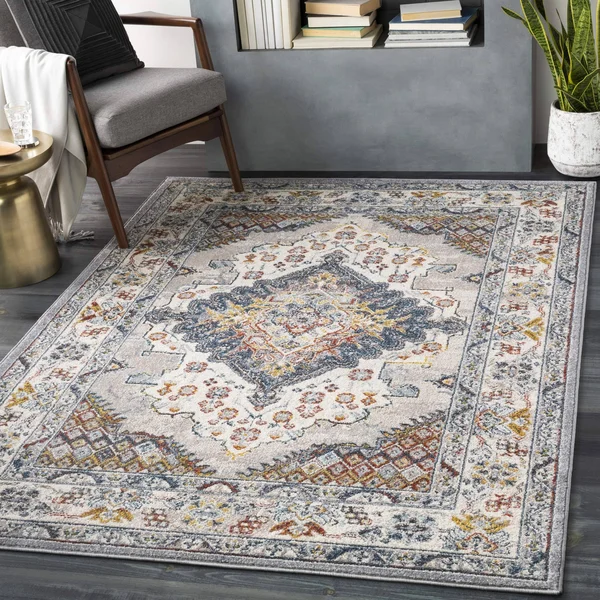 Artistic Weavers Anja Oriental Medallion Area Rug - 6&7x22 Square, Grey