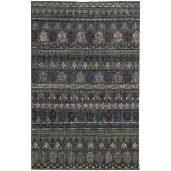 Tommy Bahama Vintage 591E2 2&7x22 x 9&4x22 Runner Blue - Blue Area Rug