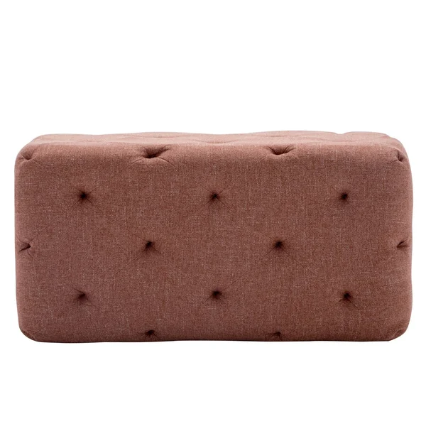 WOVENBYRD 32x22 Rectangle Pintucked Ottoman - Pink
