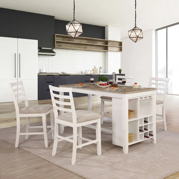 Furniture of America Biaz Rustic White 63 inch Kitchen Island