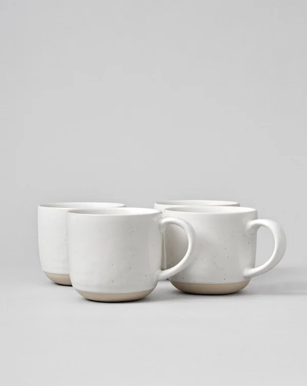 Fable White Non-Toxic Ceramic Mugs - Set of 4