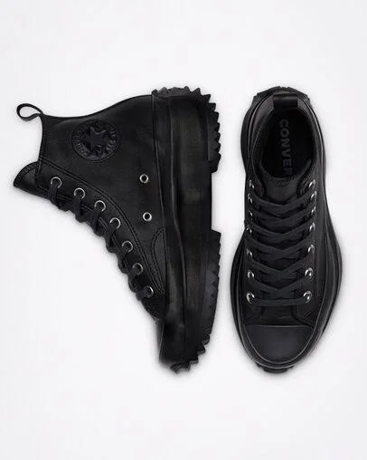 Converse Black Leather Run Star Hike High-Top Sneakers