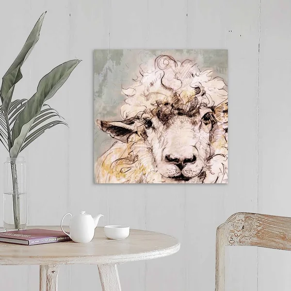 Sheep, Large Solid-Faced Canvas Wall Art Print, Great Big Canvas