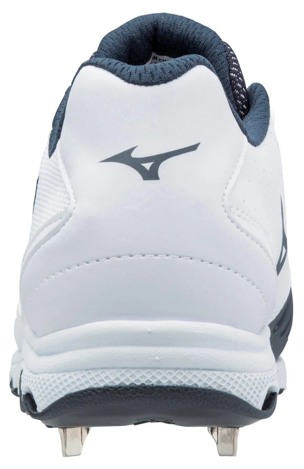 Mizuno - 9-Spike Advanced Sweep 4 Low Women's Metal Softball Cleat, White-Navy, Size 6