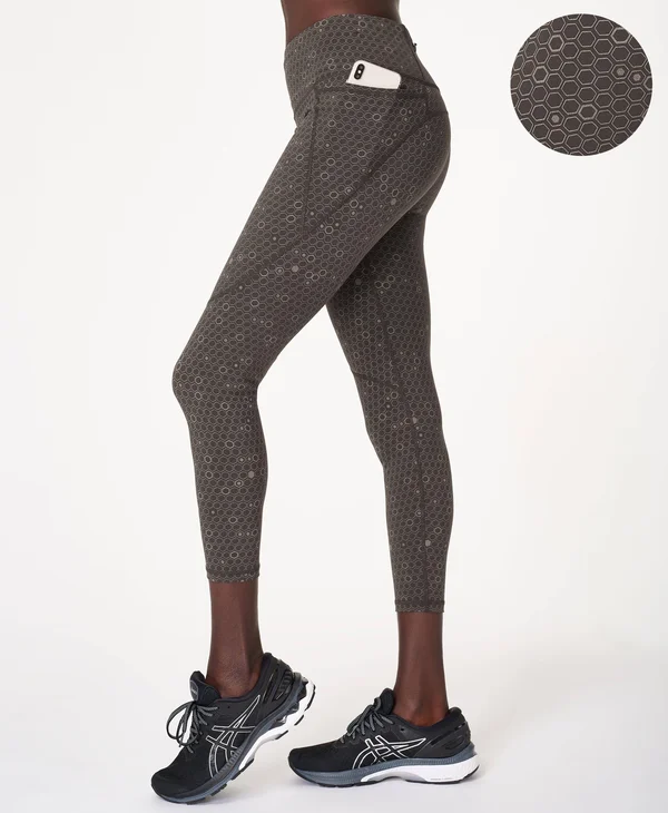 Sweaty Betty Power Reflective 7/8 Workout Leggings - Grey, Women's XXLarge