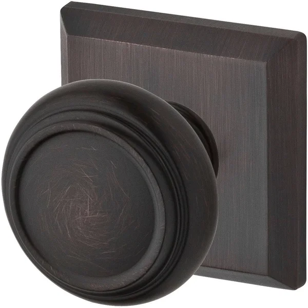 Traditional Privacy Door Knob with Traditional Square Rose Baldwin Finish: Venetian Bronze