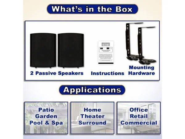 Theater Solutions TS425ODB 2-way Outdoor Speakers - Pair - Black