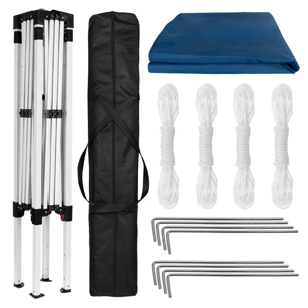 Flash Furniture 8&x8& Blue Outdoor Pop Up Event Slanted Leg Canopy Tent with Carry Bag