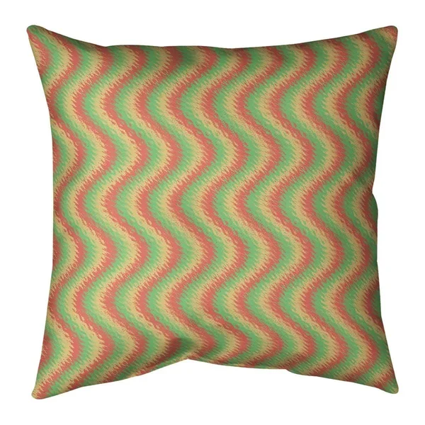 Wavy Stripes Throw Pillow - 16 x 16 - Pink Blue & Purple - Faux Suede