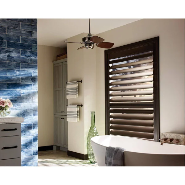 Monte Carlo Fans Colony II 28x22 Mini Indoor Ceiling Fan - Roman Bronze - Teak Blades