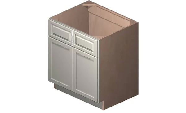 Wilora Hawthorne Shaker Antique White 30x22 x 34.5x22 x 24x22 Sink 2 Doors - 2 False Drawers Base Cabinet, High-Density Fiberboa