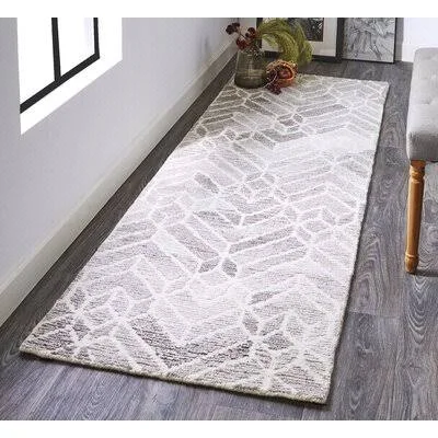 Amirah Wool Gray/Natural Area Rug Rug Size: Runner 2&6x22 x 8&