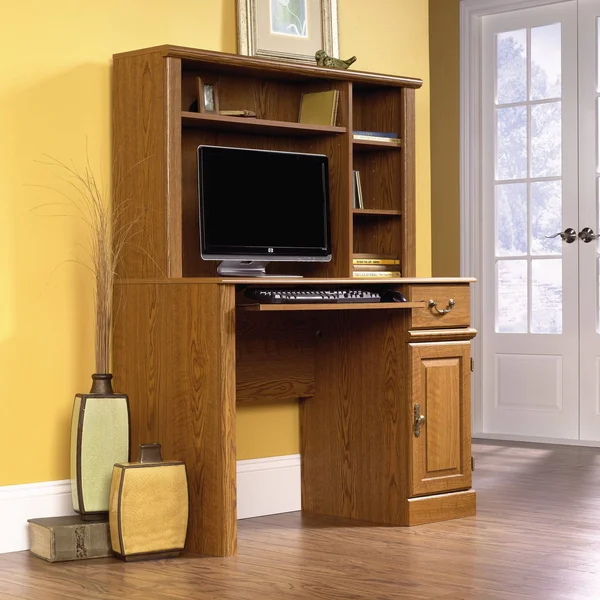 Sauder Orchard Hills Computer Desk with Hutch Carolina Oak