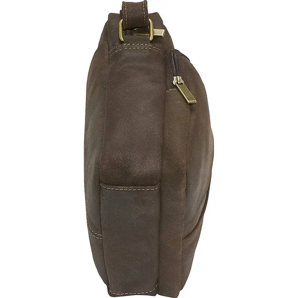 LeDonne Leather Distressed Leather Men's Day Bag Chocolate