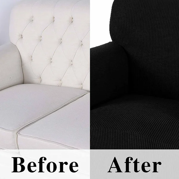 Enova Home Elegant Jacquard Polyester Spandex Stretch Washable Box Cushion Armchair Slipcover for Living Room - N/A - Wine