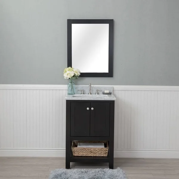 Alya Bath Wilmington 24x22 Bathroom Vanity with Marble Top, Espresso
