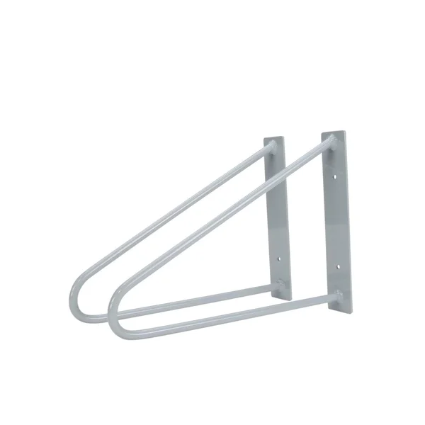 Original Hairpin Shelf Brackets, Floating Desk Brackets, Pair of 2 — Grey, Grey, Fits 6x22 Shelf
