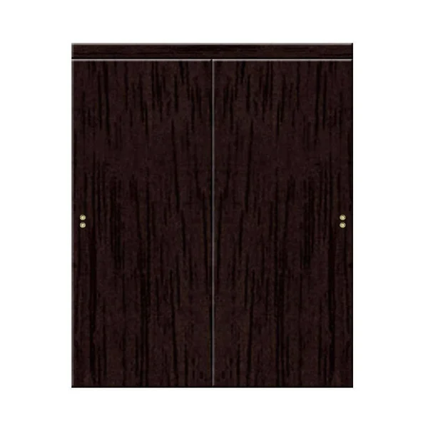 Impact Plus 72 in. x 96 in. Smooth Flush Solid Core Espresso MDF Interior Closet Sliding Door with Matching TRIM - Brown