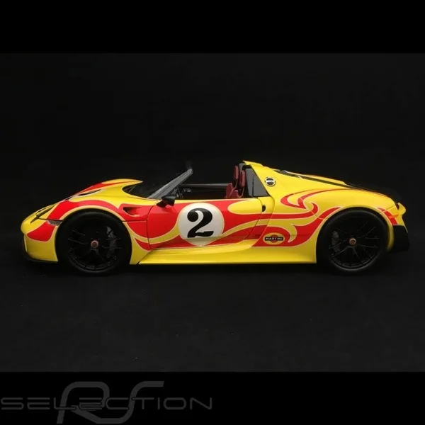 Porsche 918 Spyder Martini Weissach Package Yellow with Red Stripes